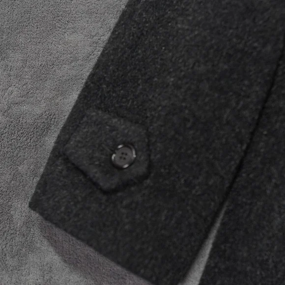 VTG Jones New York Heathered Melton Wool Coat Womens 44 Gray Minimalist Made USA - Picture 8 of 13